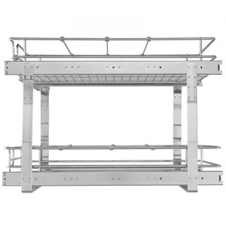Organizador de Gabinete Extraíble de 2 Niveles 20"Wx21"Dx15"H, Estantes de Despensa Deslizables de Alta Resistencia, Cajones de Acero Extraíbles, Almacenamiento de Cajones Deslizantes para el Hoga...