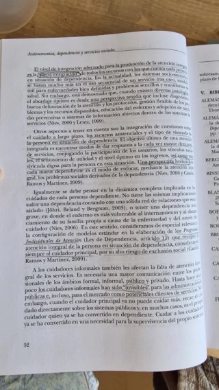 Autonom?a, dependencia y servicios sociales