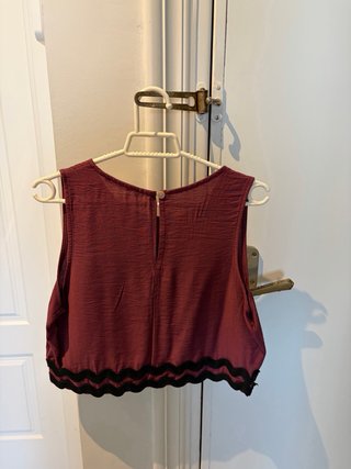 Conjunto falda larga y top berenjena