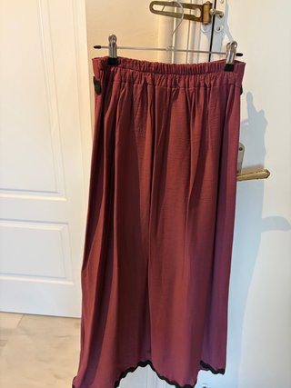 Conjunto falda larga y top berenjena