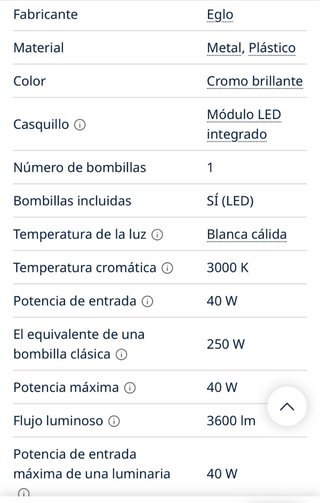 Lámpara Techo LED Eglo + 2 Lámparas Mesa LED