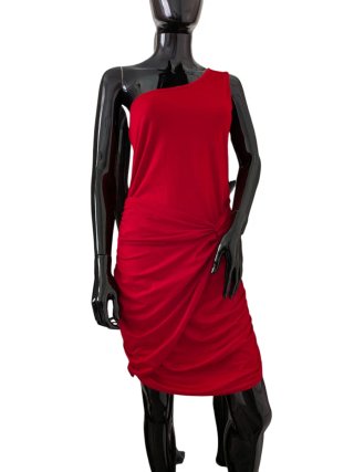 Vestido Rojo Shein Talla XL Drapeado