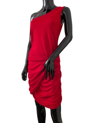 Vestido Rojo Shein Talla XL Drapeado