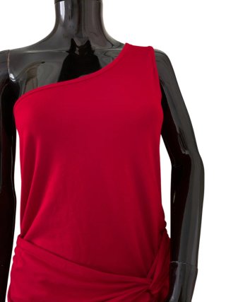 Vestido Rojo Shein Talla XL Drapeado