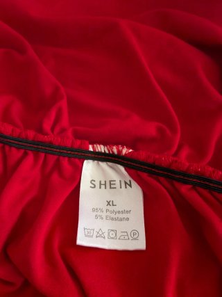 Vestido Rojo Shein Talla XL Drapeado