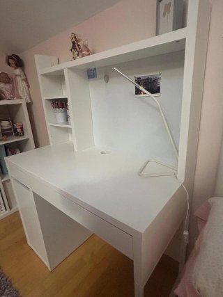 Escritorio Ikea Micke Blanco con Estantería