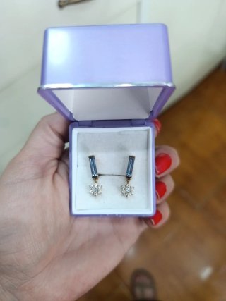 Pendientes Oro 18k Agua Marina