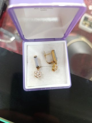 Pendientes Oro 18k Agua Marina