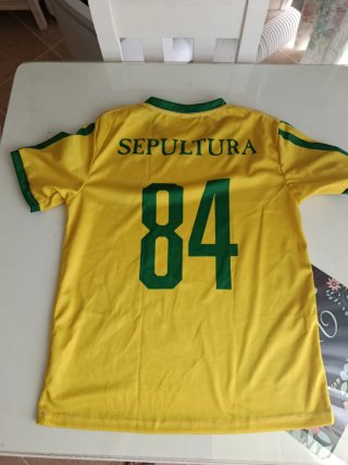 Iron Maiden, Pantera, Sepultura - camiseta futbol