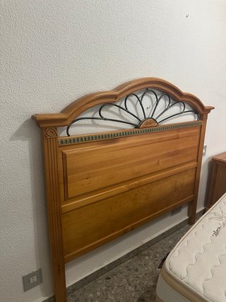 Cabecero de cama doble madera y metal