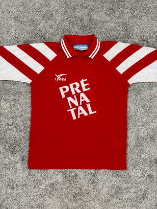 Camiseta fútbol Legea vintage Prenatal roja talla
