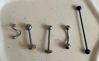 Conjunto lote 5 piercings acero inoxidable
