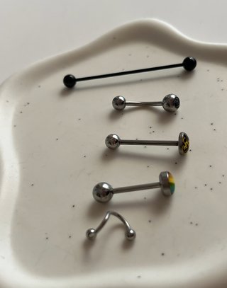 Conjunto lote 5 piercings acero inoxidable