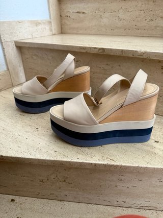 Sandalias Paloma Barceló Beige y Azul