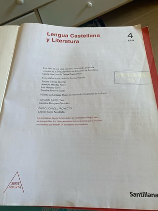 Lengua Castellana y Literatura, 4 ESO
