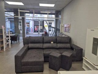 SOFA CHAISE LONGUE MIKONOS PREMIUM MARENGO PUFFS