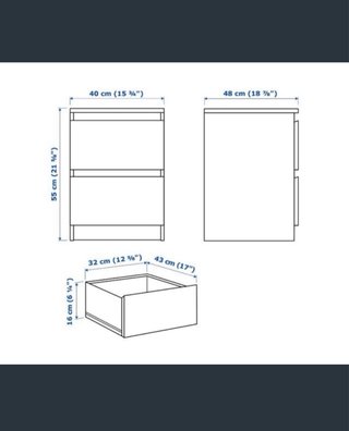 Cómoda IKEA MALM 2 cajones