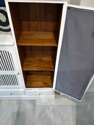 Mueble escalonado pino lacado blanco