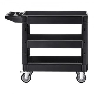 Carro de Servicio Utilitario, Capacidad de Carga de 550 LBS, Carro Utilitario Rodante de Plástico Pesado de 3 Estantes con Ruedas Giratorias de 360° (2 con Frenos), Mango de Almacenamiento Ergonóm...