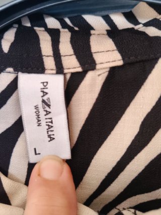 Maxi camicia zebrata beige e nera