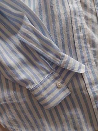 Camisa riscas azul e branco Stradivarius