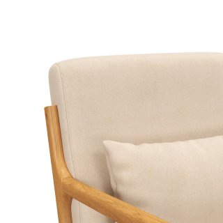Butaca Nórdica Beige Tapizada Madera
