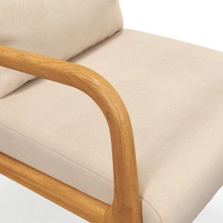 Butaca Nórdica Beige Tapizada Madera