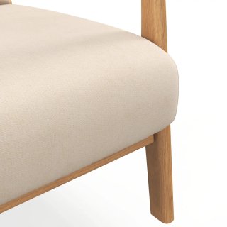 Butaca Nórdica Beige Tapizada Madera