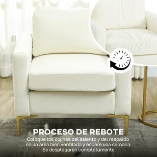 Butaca de salón tapizada en terciopelo