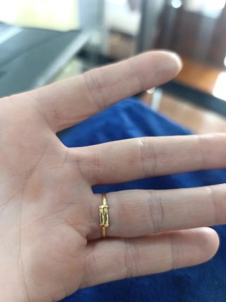 Anillo oro 18k flor blanca de nácar ajustable