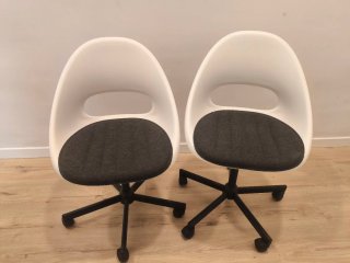 2 Sillas de Oficina Giratorias Blancas