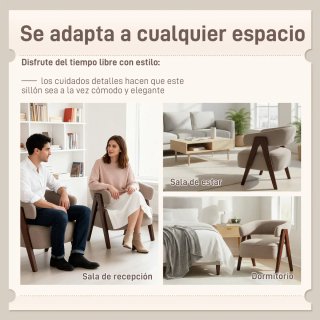 Butaca Borreguito Beige Madera