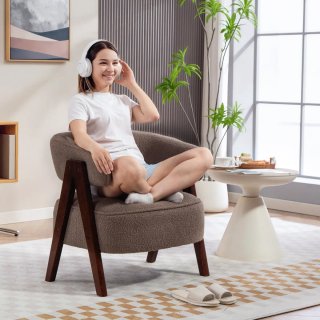 Butaca Borreguito Beige Madera