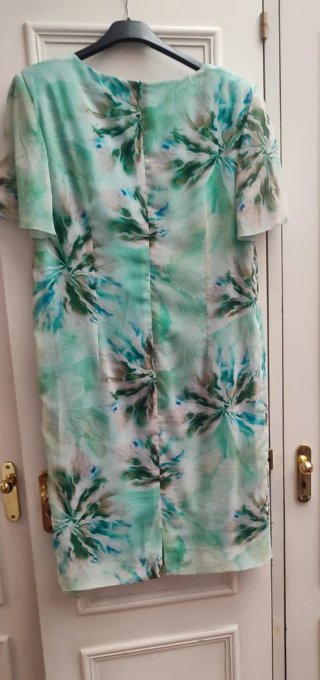 Vestido de fiesta azul y verde