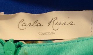 Vestido de fiesta azul y verde