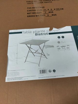 Mesa Jardín Plegable Bistro 70x70x71 cm