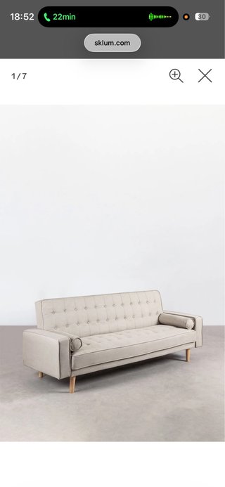 Sofá Cama Beige 3 Plazas