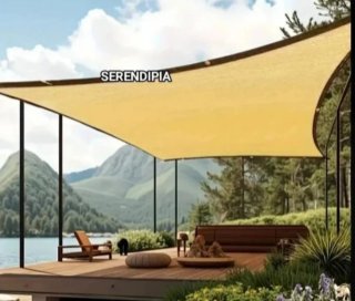 2 TOLDOS VELA DE SOMBREO CUADRADOS 3X3 BEIGE.
