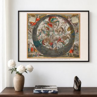 MAPA CELESTIAL ANDREAS CELLARIUS 1660 CONSTELACION