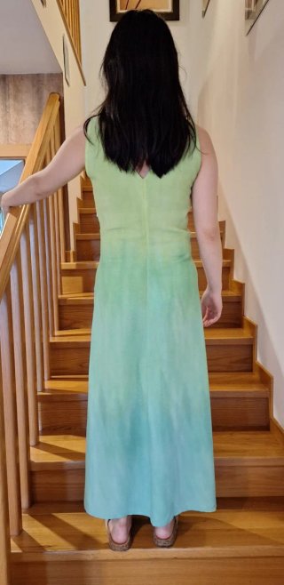 Vestido reversible verde y turquesa