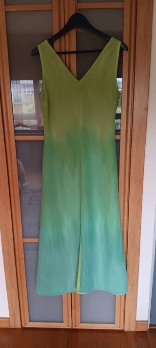 Vestido reversible verde y turquesa