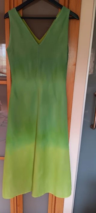 Vestido reversible verde y turquesa