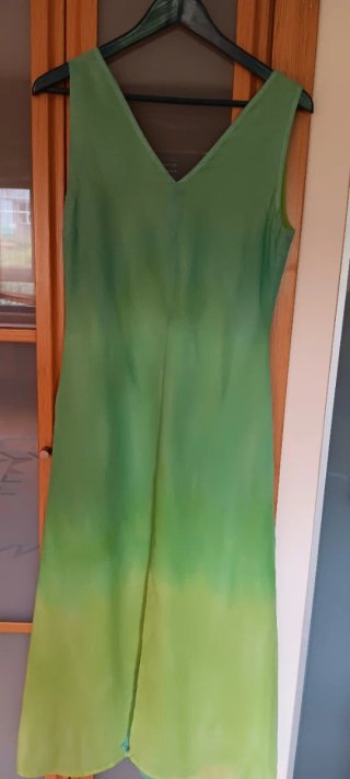 Vestido reversible verde y turquesa