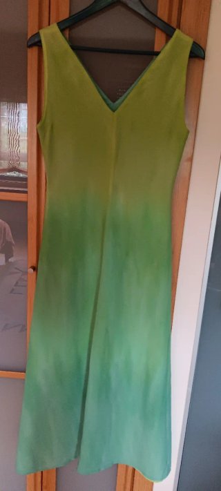 Vestido reversible verde y turquesa