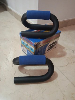Soportes para flexiones con asas azules
