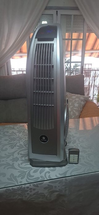 Ventilador Columna Klindo Negro/Plateado