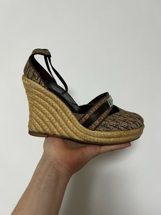 Espadrillas Dior Beige/Marrone Tg 36 1/5 monogram