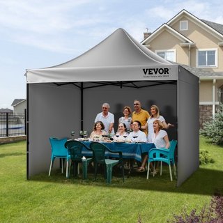 Carpa Plegable para Exterior Gazebo 304.8 x 304.8 cm con Paredes Laterales Gris Oscuro