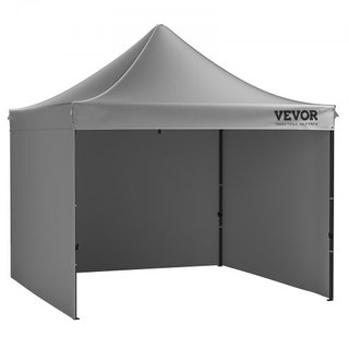 Carpa Plegable para Exterior Gazebo 304.8 x 304.8 cm con Paredes Laterales Gris Oscuro