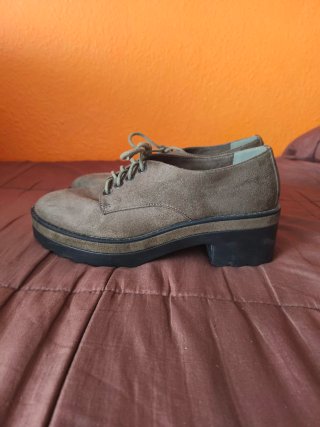Zapatos Oxford plataforma tacón ancho